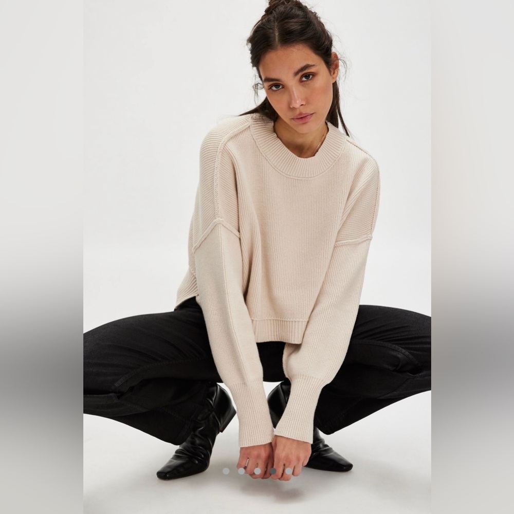NWT Free People Easy Street Crop Pullover Pearl - Picture 4 of 7